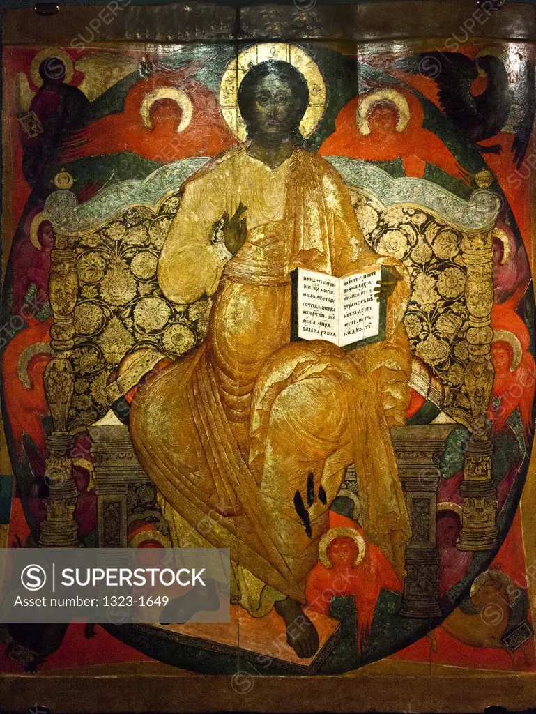 Details of Russian iconic painting, Monastery of St Ipaty, Kostroma, Russia