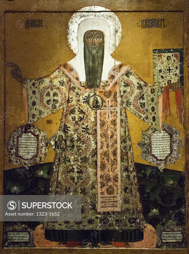 Details of Russian iconic painting, Monastery of St Ipaty, Kostroma, Russia