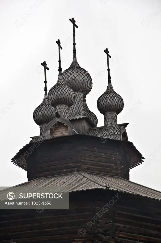 Low angle view of a wooden church, Kostroma, Russia