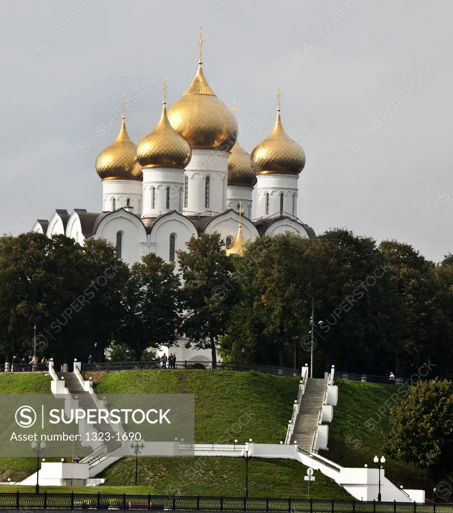 Low angle view of a cathedral, Dormition Cathedral, Yaroslavl, Russia