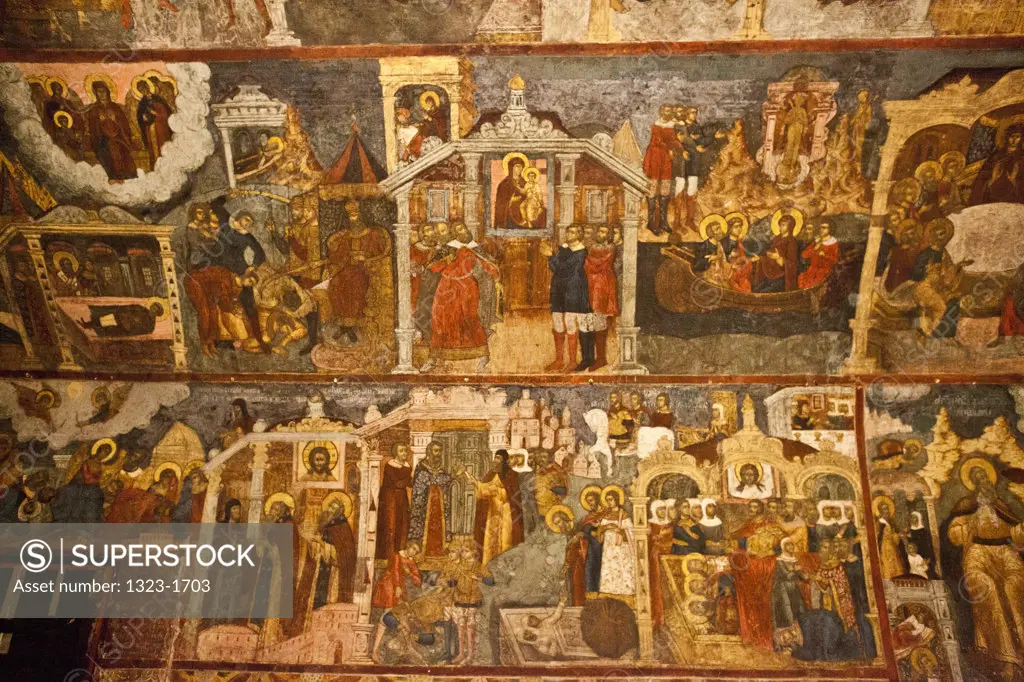 Wall mural in the Church of Elijah The Prophet, Yaroslavl, Russia