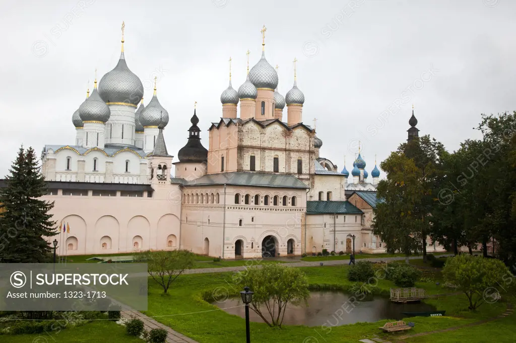 Garden in front of a church, Church of the Resurrection, Kremlin, Rostov, Russia