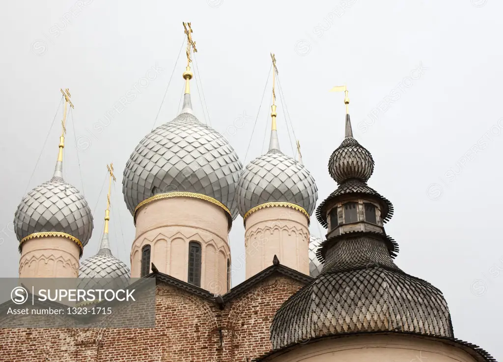 Onion domes of a church, Kremlin, Rostov, Russia