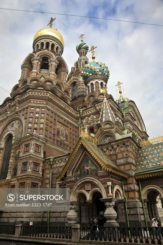 Low angle view of the Church of the Savior on Spilled Blood, St. Petersburg, Russia