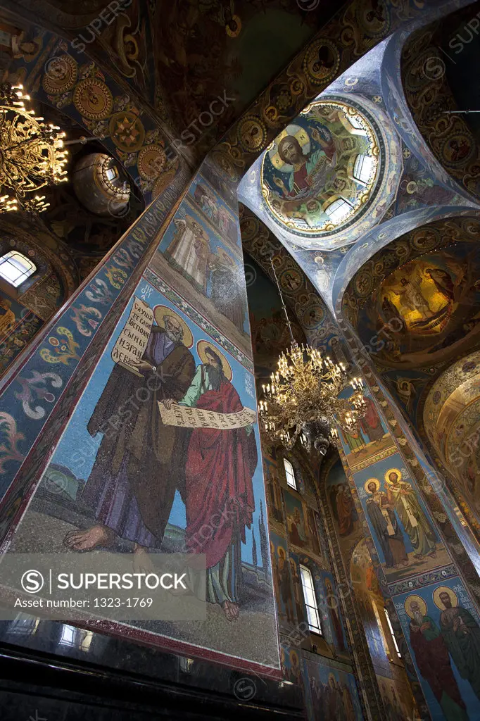 Interiors of the church, Church of The Savior On Blood, St. Petersburg, Russia