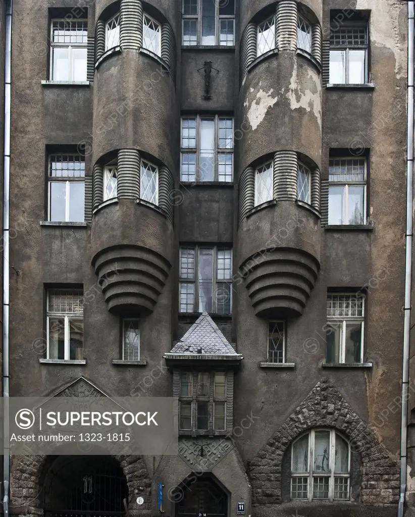 Latvia, Riga, Art Nouveau Habitation Building