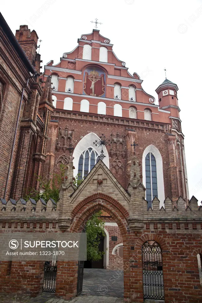 Facade of a church, St. Anne's Church, Old Town, Vilnius, Lithuania