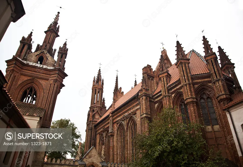 Low angle view of a church, St. Anne's Church, Old Town, Vilnius, Lithuania