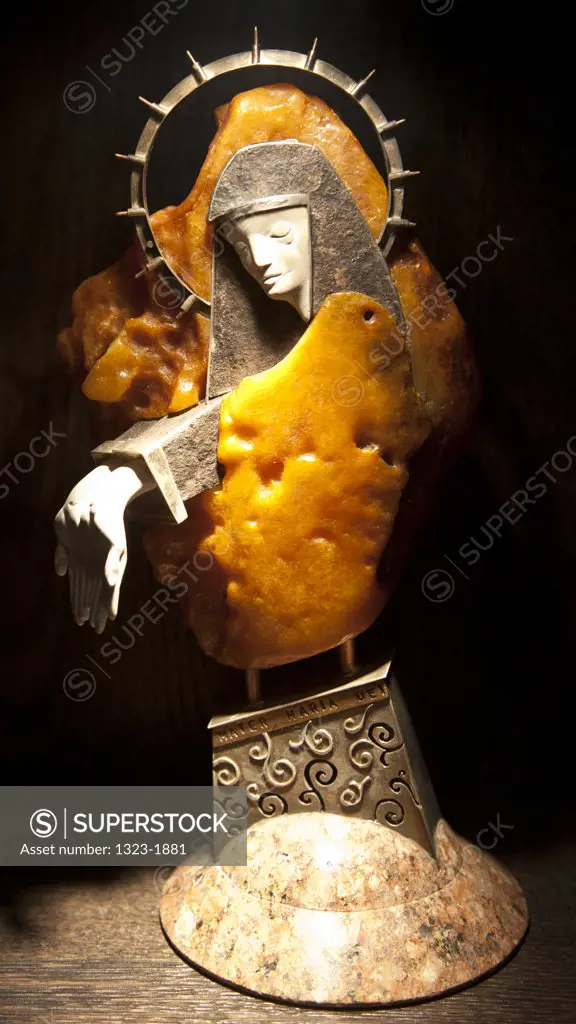 Close-up of an amber sculpture, Vilnius, Lithuania