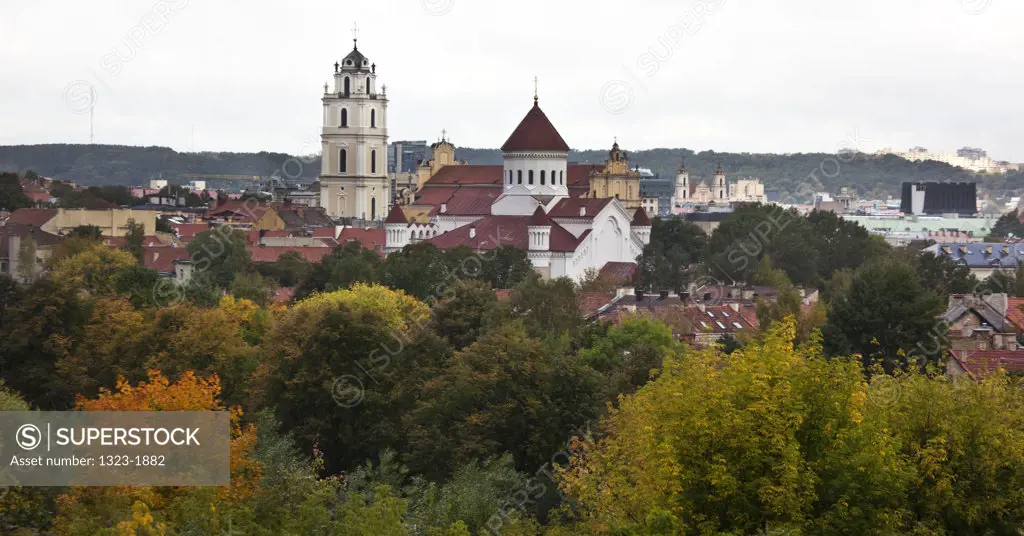 Churches in a city, Old Town, Vilnius, Lithuania