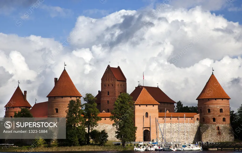 Facade of a castle, Trakai Castle, Trakai, Vilnius, Lithuania