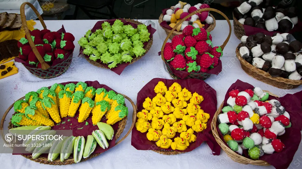 Sweets and candies at a market stall, Vilnius, Lithuania