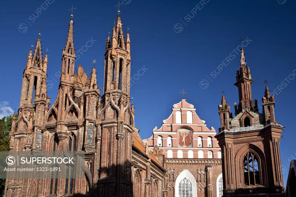 Low angle view of a church, St. Anne's Church, Old Town, Vilnius, Lithuania