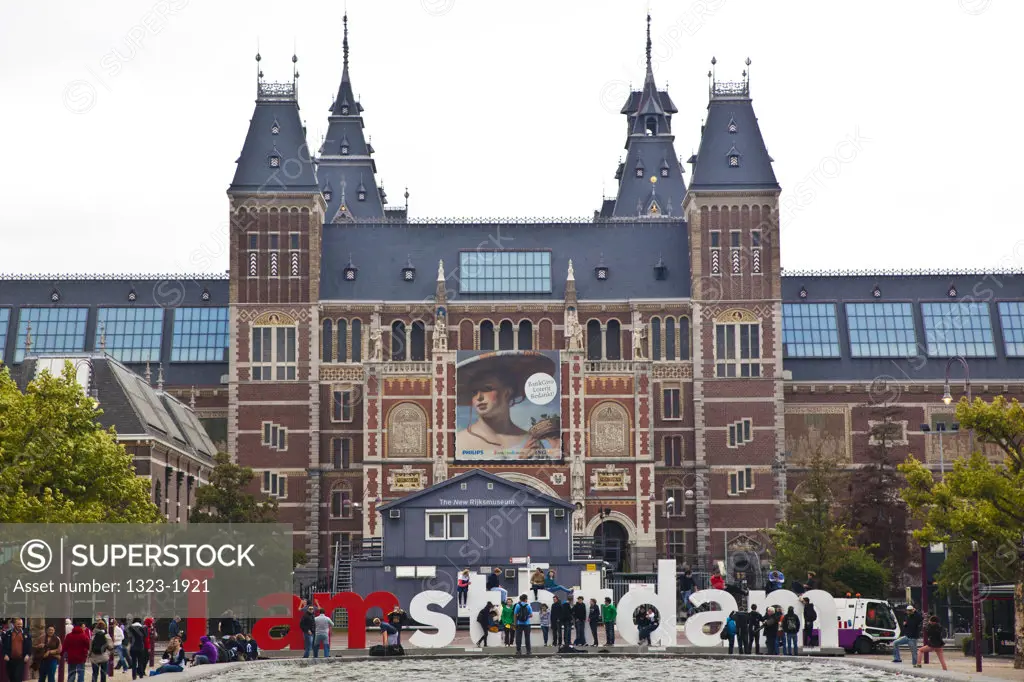 Facade of a museum, Rijksmuseum, Amsterdam, Netherlands
