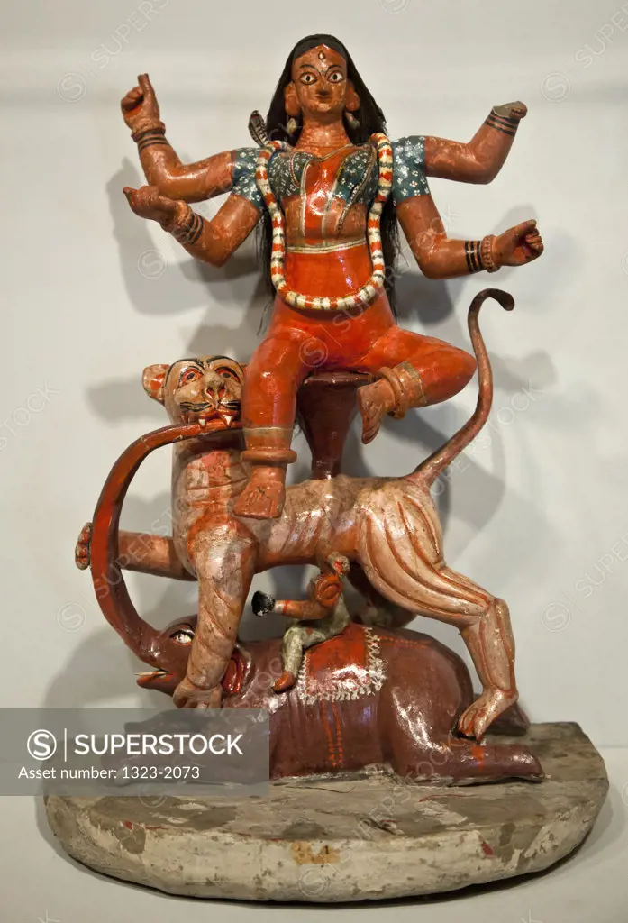 Ceramics Hindu deity statue at the Peabody Essex Museum, Salem, Massachusetts, USA