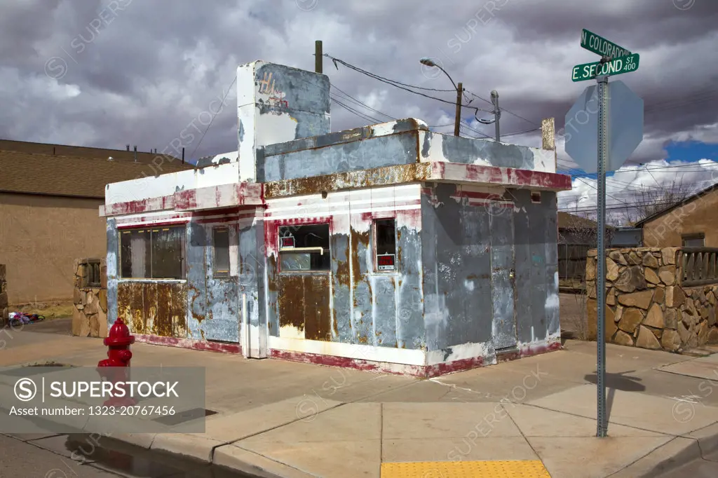 Old diner in Winslow, Arizona.