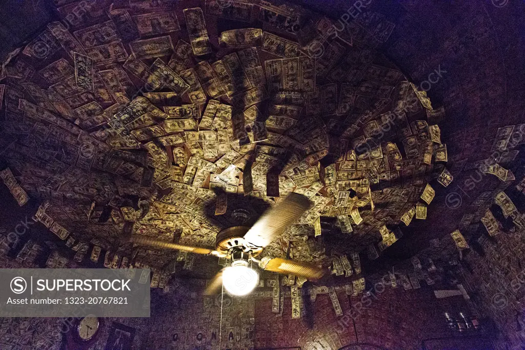 Ceiling of the Dollar Bar in Oatman, Arizona