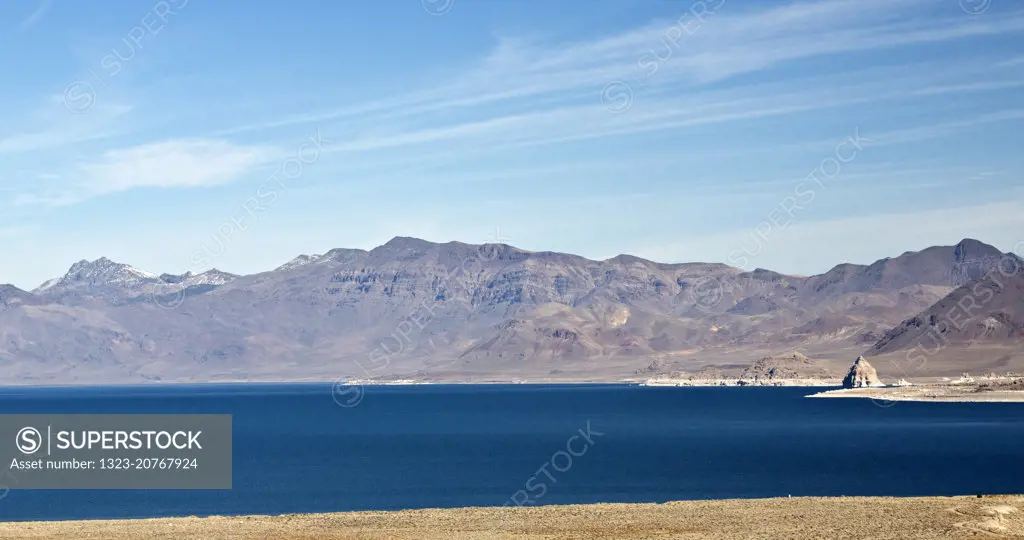 View of Pyramid Lake in Nevada