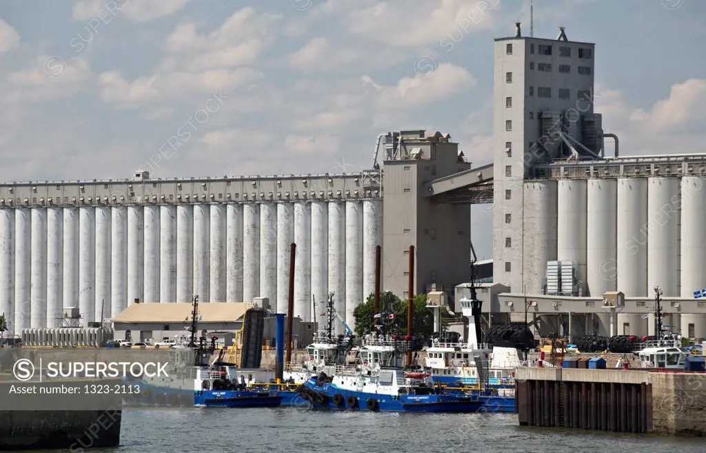 Canada, Quebec City, View of grain silos