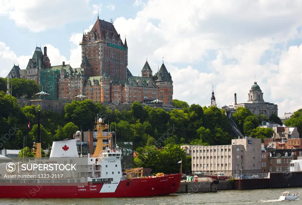 Canada, Quebec City, Old Quebec City from St. Lawrence Seaway