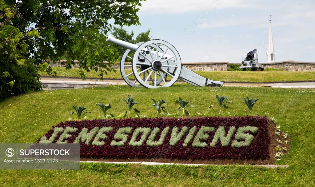 Je Me Souviens motto of the Royal 22nd Regiment in the Citadel, Quebec City, Quebec, Canada