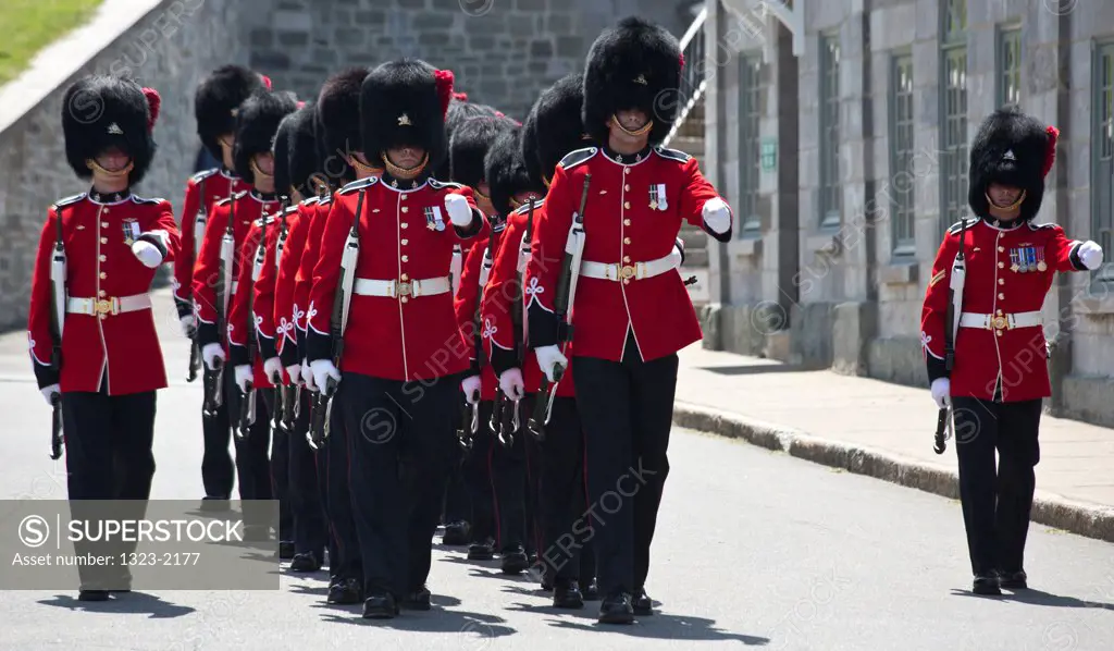 Changing of the Guard of the Royal 22nd Regiment in the Citadel, Quebec City, Quebec, Canada