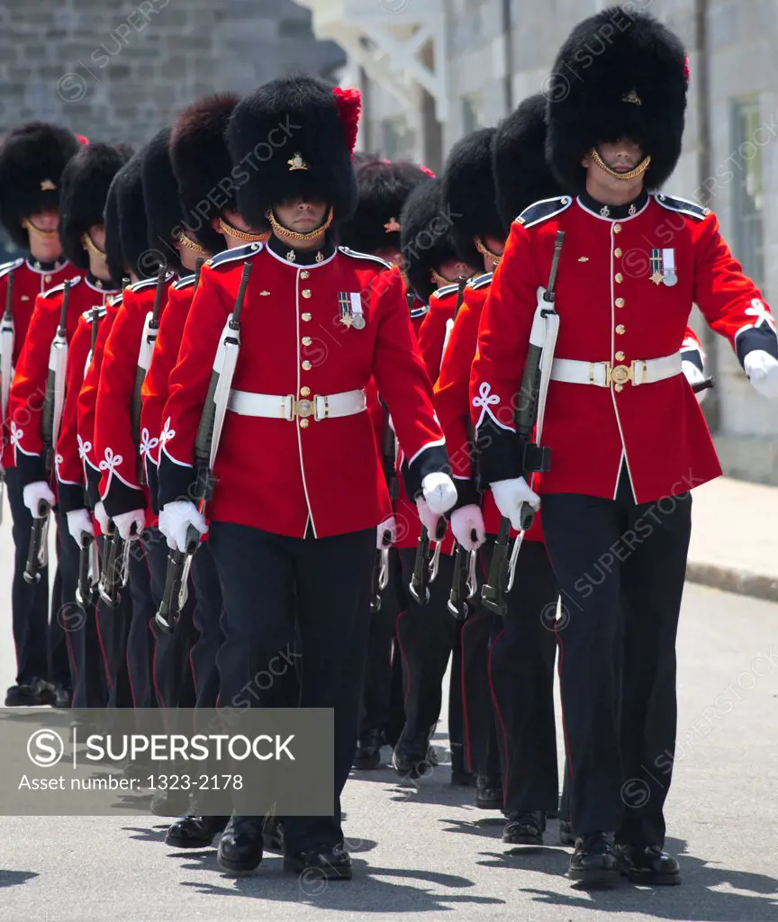 Changing of the Guard of the Royal 22nd Regiment in the Citadel, Quebec City, Quebec, Canada