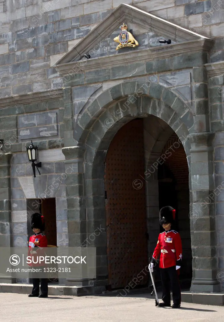 Soldiers of the Royal 22nd Regiment at the entrance of the Citadel, Quebec City, Quebec, Canada