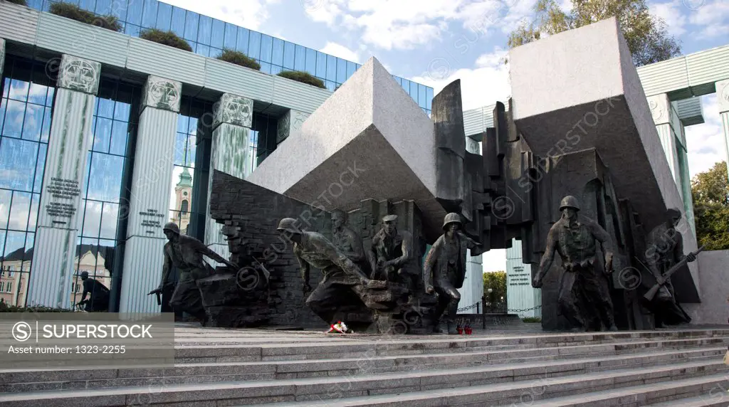 Poland, Warsaw, View of Monument to 1944 Warsaw Uprising