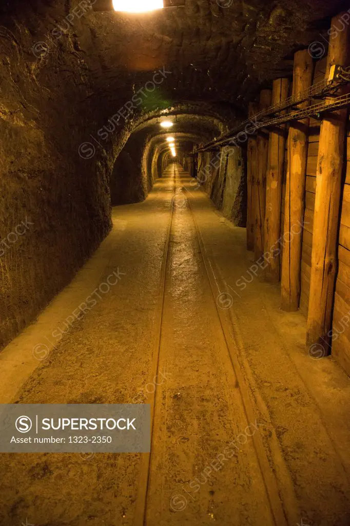 Poland, Wieliczka, Salt mine, Underground tunnel