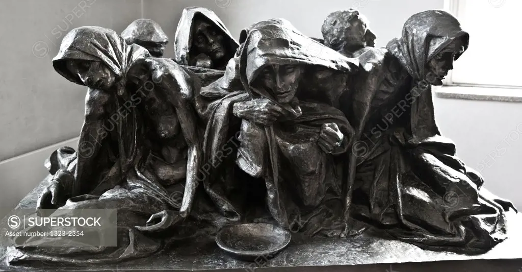 Poland, Oswiecim, Auschwitz Concentration camp, Statue in museum