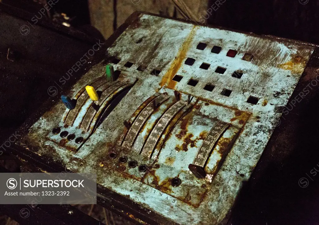 Poland, Osowka, Old electronic equipment in Nazi underground complex
