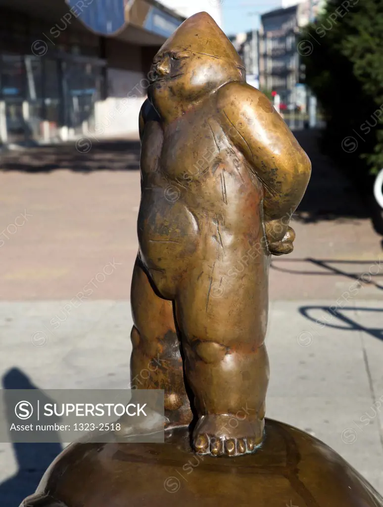 Poland, Wroclaw, Street dwarf Statue