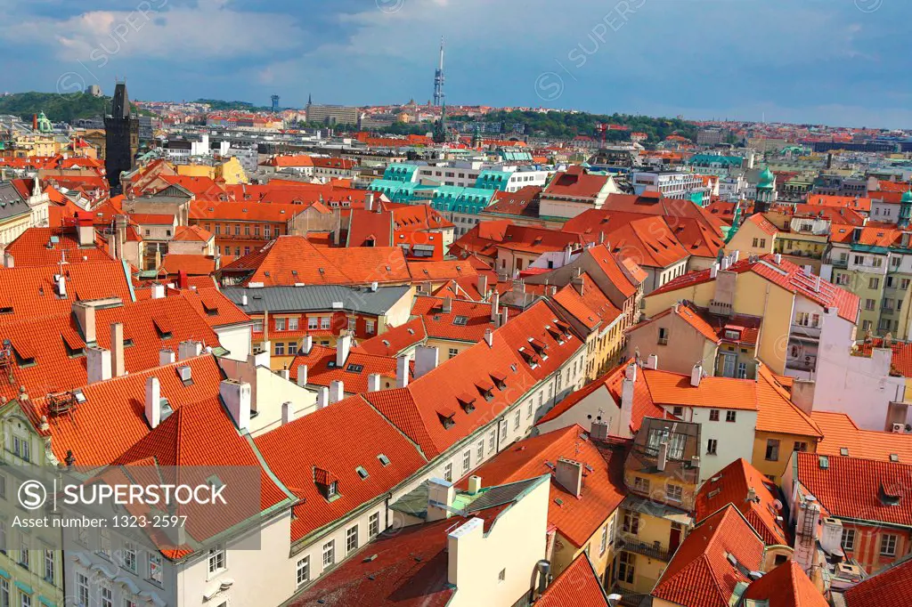 Czech Republic, Praque, High Angled view of Old Town