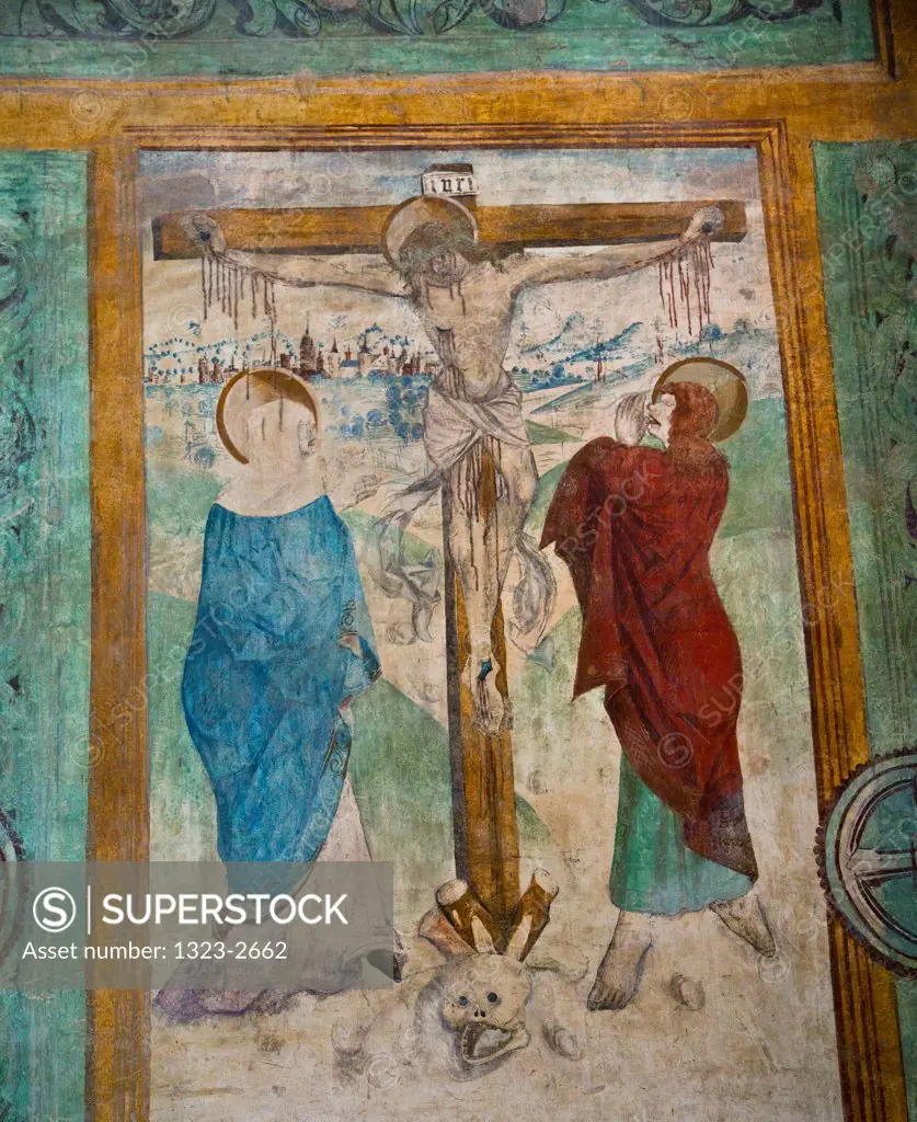 Czech Republic, Kutna Hora, St. Barbara's Cathedral, Crucifixion mural