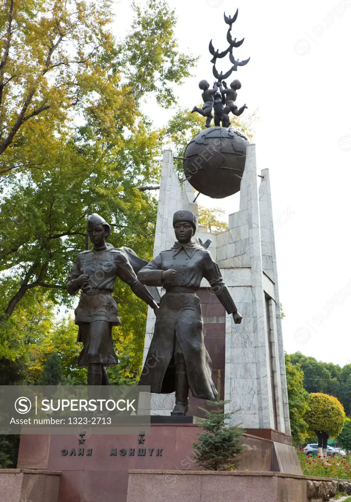 Memorial of Alia Moldagulova and Manshuk Mametova at Sniper Monument, Almaty, Kazakhstan