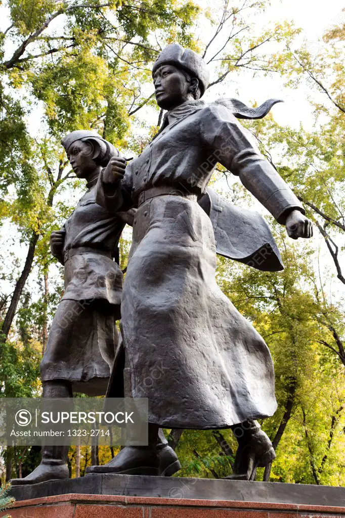 Memorial of Alia Moldagulova and Manshuk Mametova at Sniper Monument, Almaty, Kazakhstan