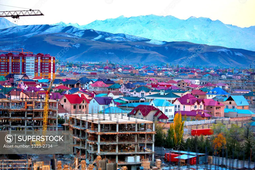 Housing and building development of a city, Bishkek, Kyrgyzstan