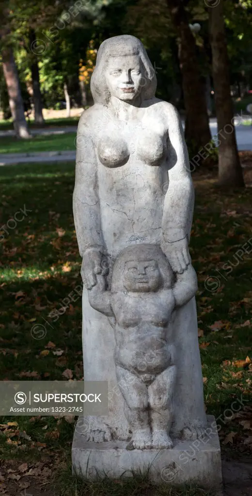 Woman Child statue in a sculpture park, Bishkek, Kyrgyzstan