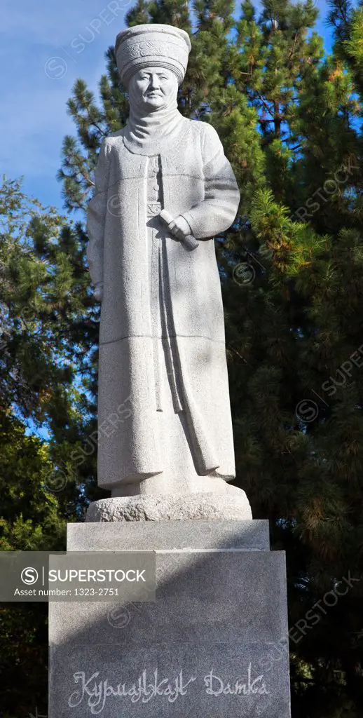 Statue of Kurmanja Datka in a park, Bishkek, Kyrgyzstan