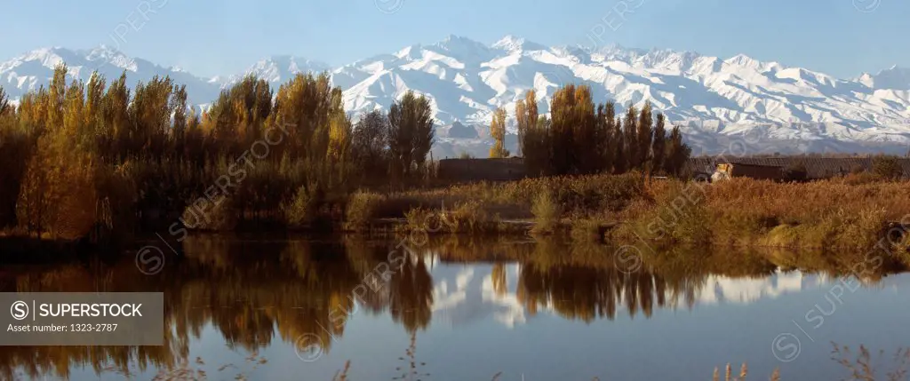 Kyrgyzstan, Landscape with Tian Shan Mountains
