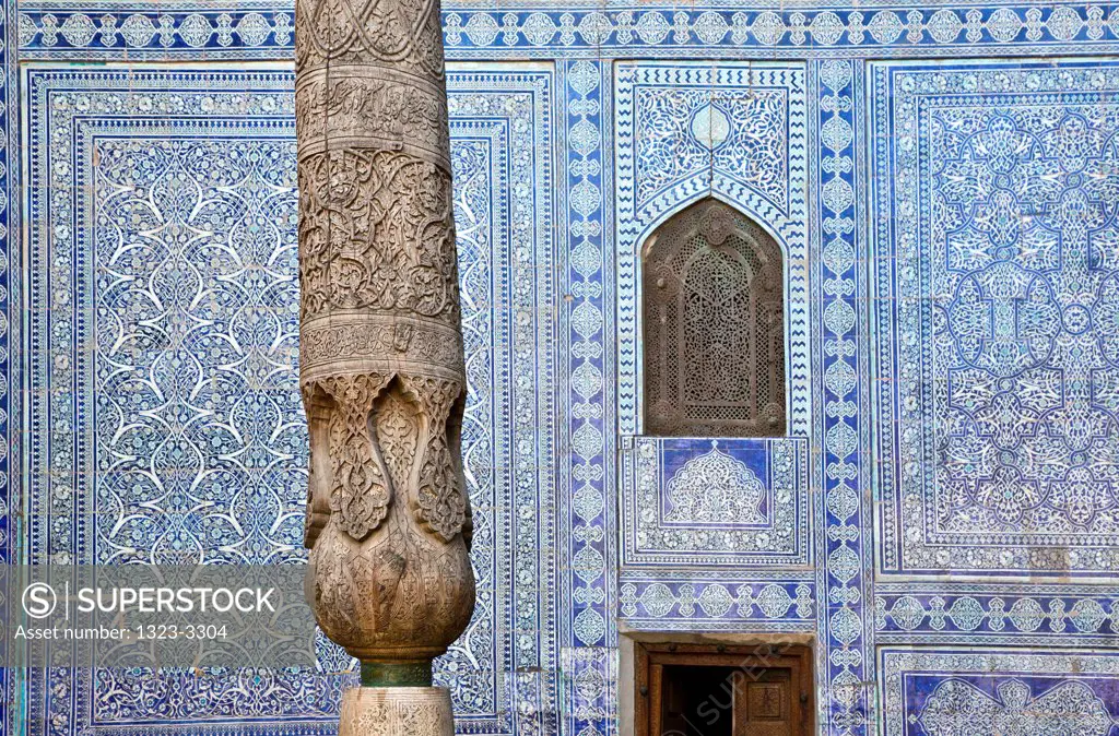 Uzbekistan, Khiva, Kunya Ark, Mosaic wall decorations
