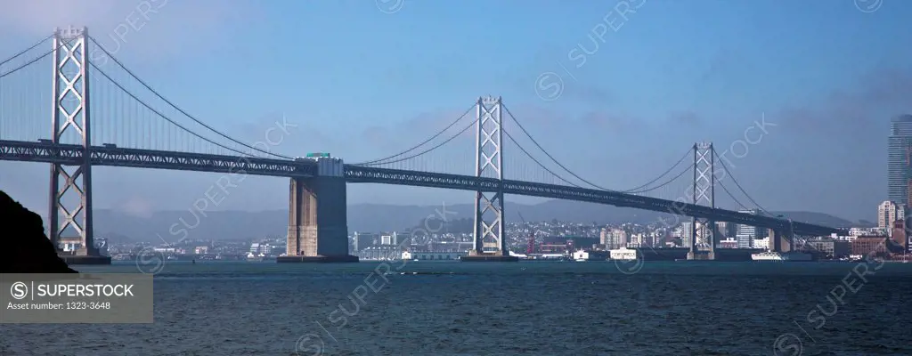 Bay Bridge from Treasure Island, San Francisco Bay, San Francisco, California, USA