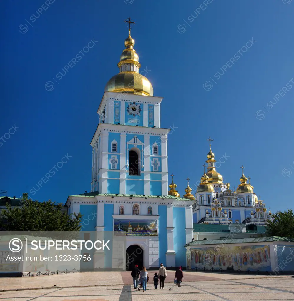 Facade of a church, St. Michael's Golden-Domed Monastery, Kiev, Ukraine