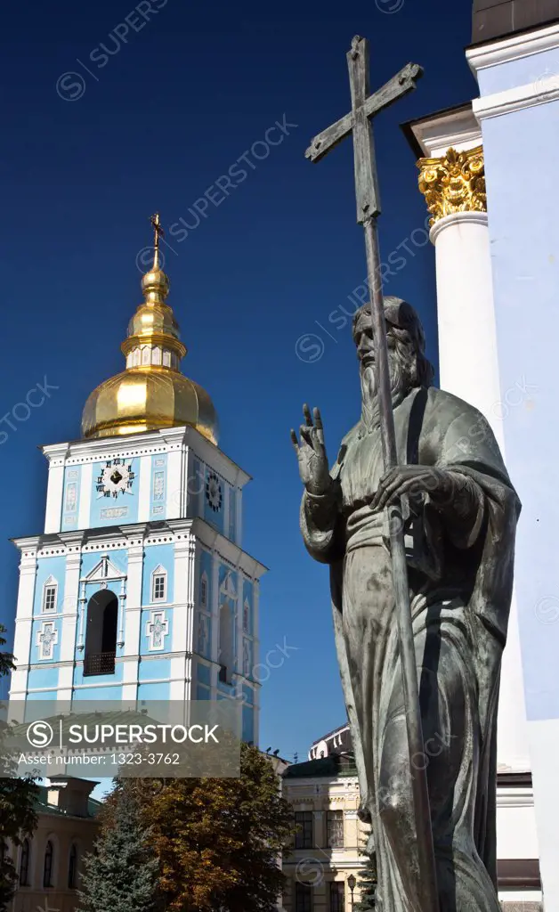 Statue outside a church, St. Michael's Golden-Domed Monastery, Kiev, Ukraine