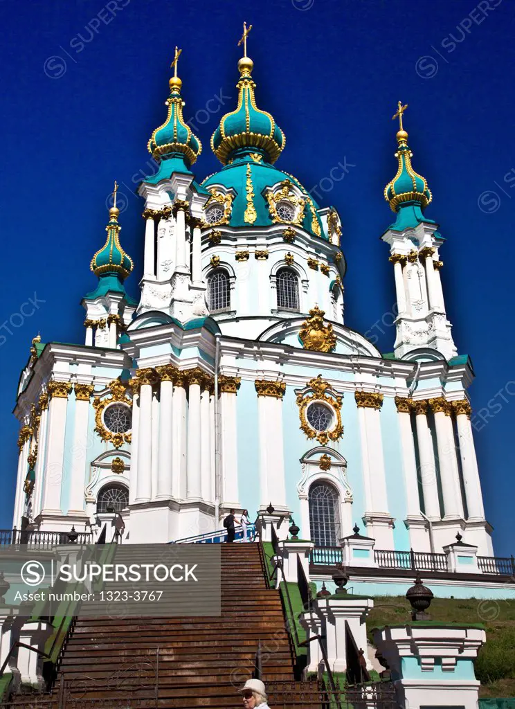 Low angle view of a church, St Andrew's Church, Kiev, Ukraine