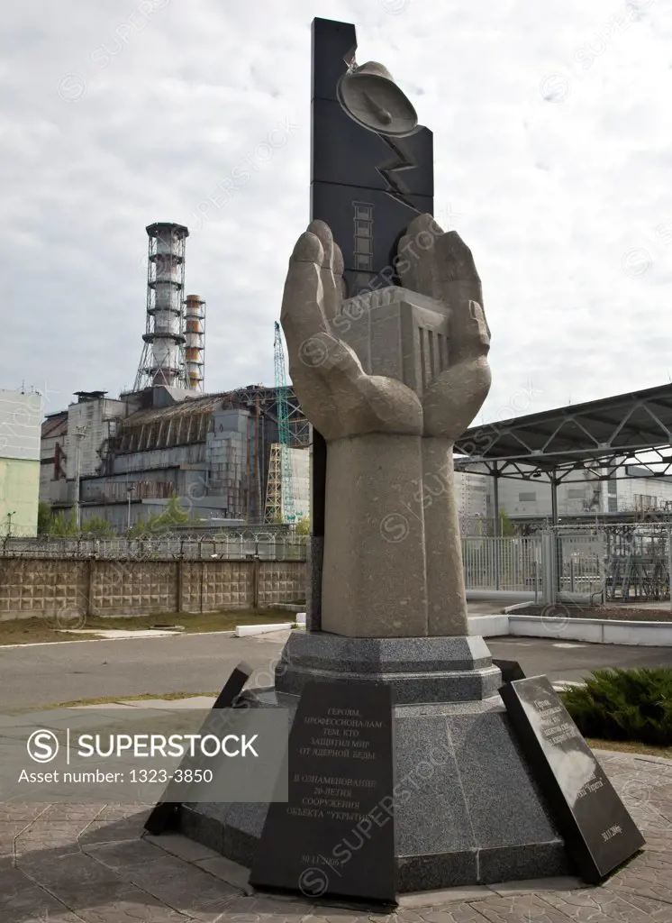 Monument at Reactor No. 4 in Chernobyl Nuclear Power Plant, Chernobyl, Ukraine