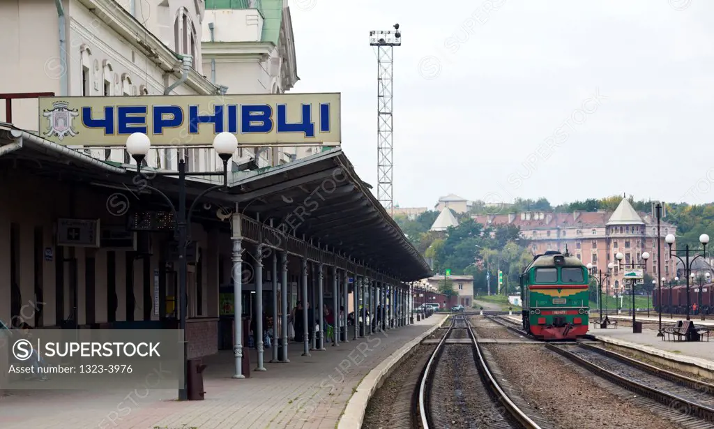 Railroad station platform, Chernivtsi Railway Station, Chernivtsi, Ukraine