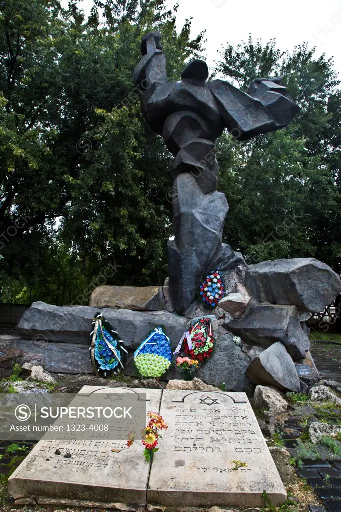Statue at a memorial, Holocaust Memorial, Lviv, Ukraine