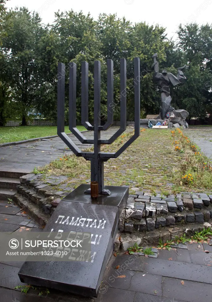 Sculpture at a memorial, Holocaust Memorial, Lviv, Ukraine